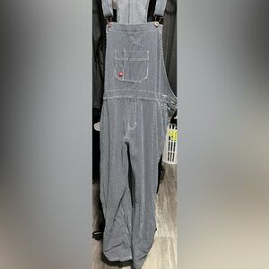 DICKIES Denim Overalls - Size 2X - rinsed hickory stripe